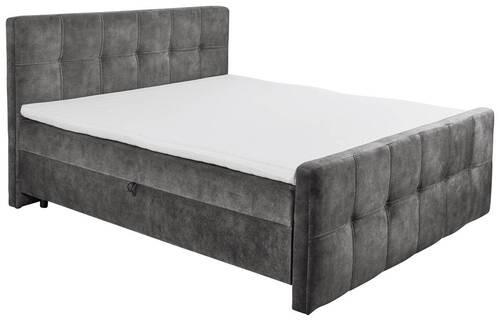 Boxbett Valetta 6 - Anthrazit/Schwarz, MODERN, Holzwerkstoff/Textil (160/200cm) - MID.YOU
