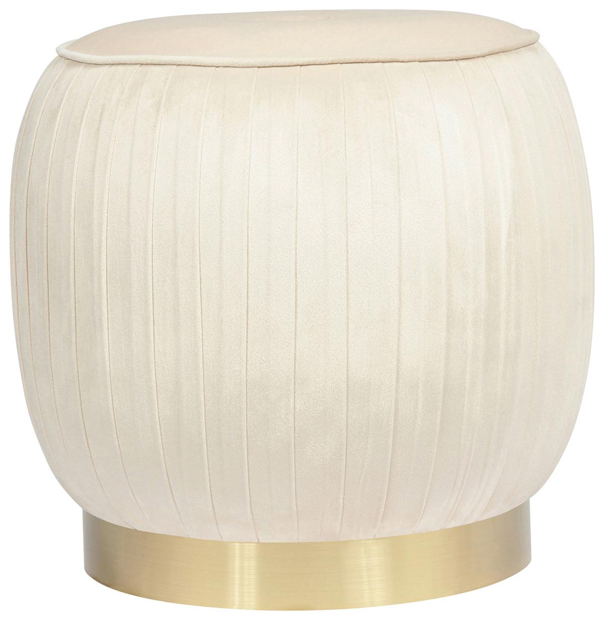 Hocker Lilje 100 Creme D: 43 cm - Goldfarben/Creme, Design, Textil (43/42cm) - Kayoom