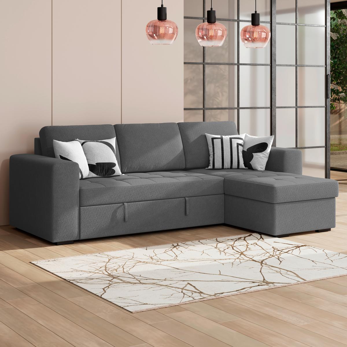 Ecksofa Jan Anthrazit S: 247x155 Cm - Anthrazit, Trend, Textil (247/155cm)