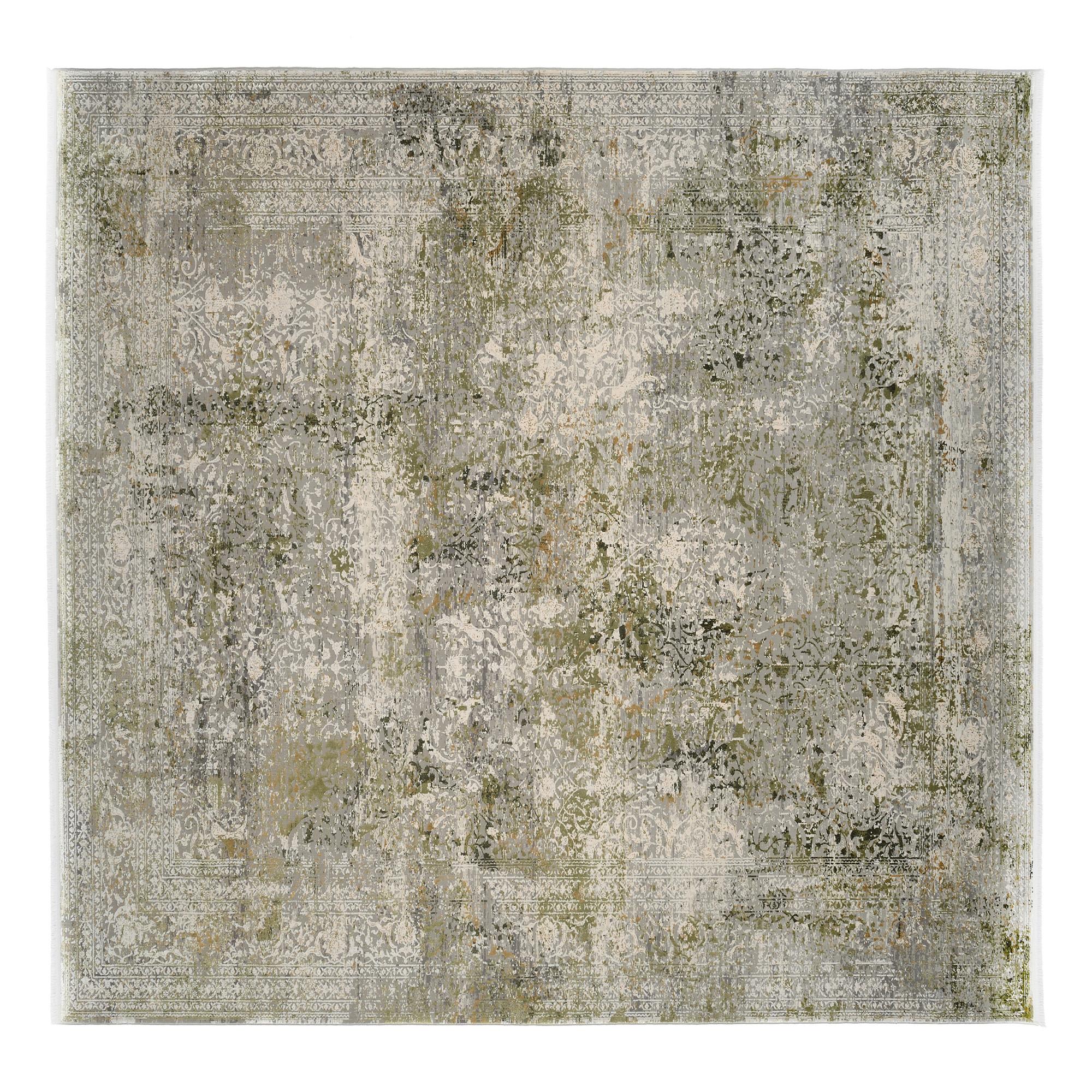 Webteppich Avignon Grau/grün 200x200 Cm