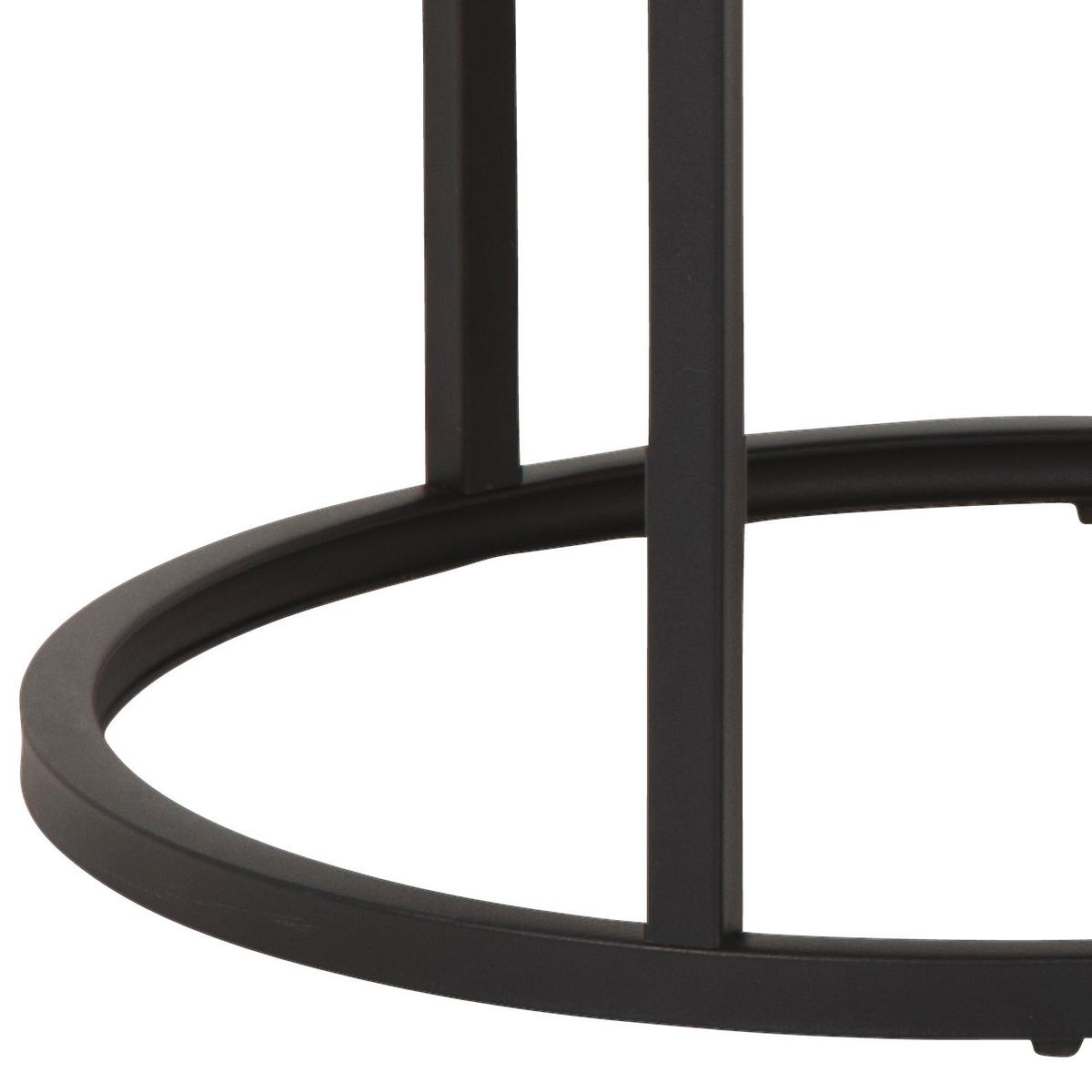 Sada kulatých konferenčních stolků SPIRO Ø 50/80 cm - divoký dub/černá, Konvenční, kov/kompozitní dřevo (80/80/44,5cm) - home24