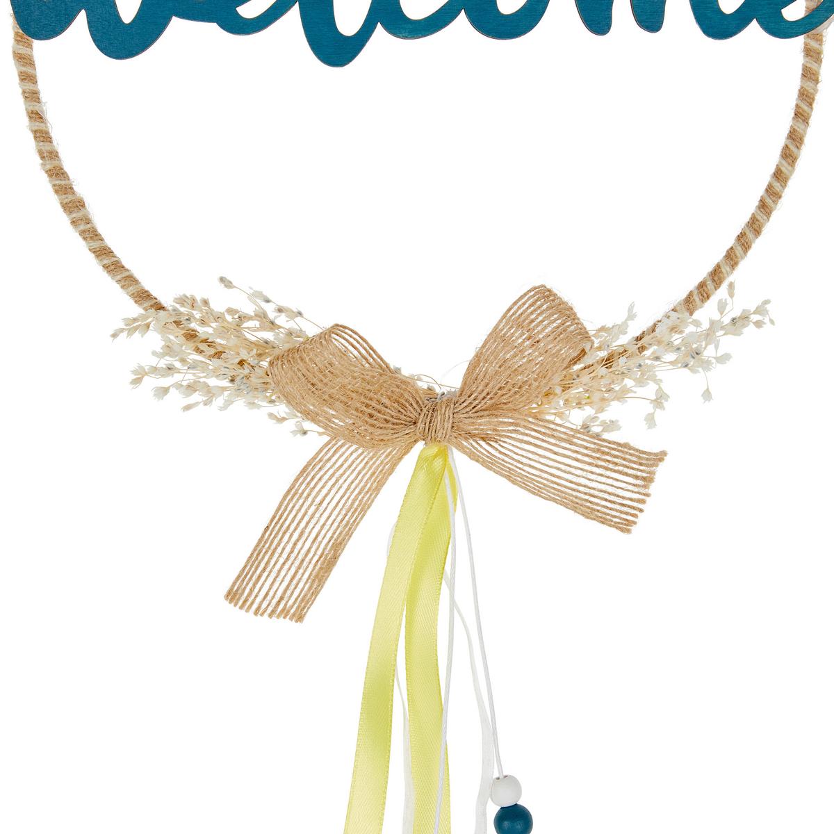 Kranz Floyd - Blau, KONVENTIONELL, Textil/Metall (21/65/1,5cm) - Ondega