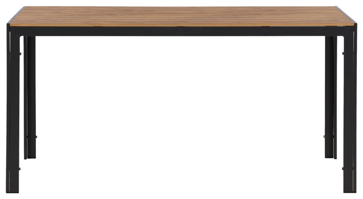 Gartentisch Break Aluminium L: 150cm - Schwarz/Naturfarben, KONVENTIONELL, Holz/Metall (150/90/75cm) - Gardenson
