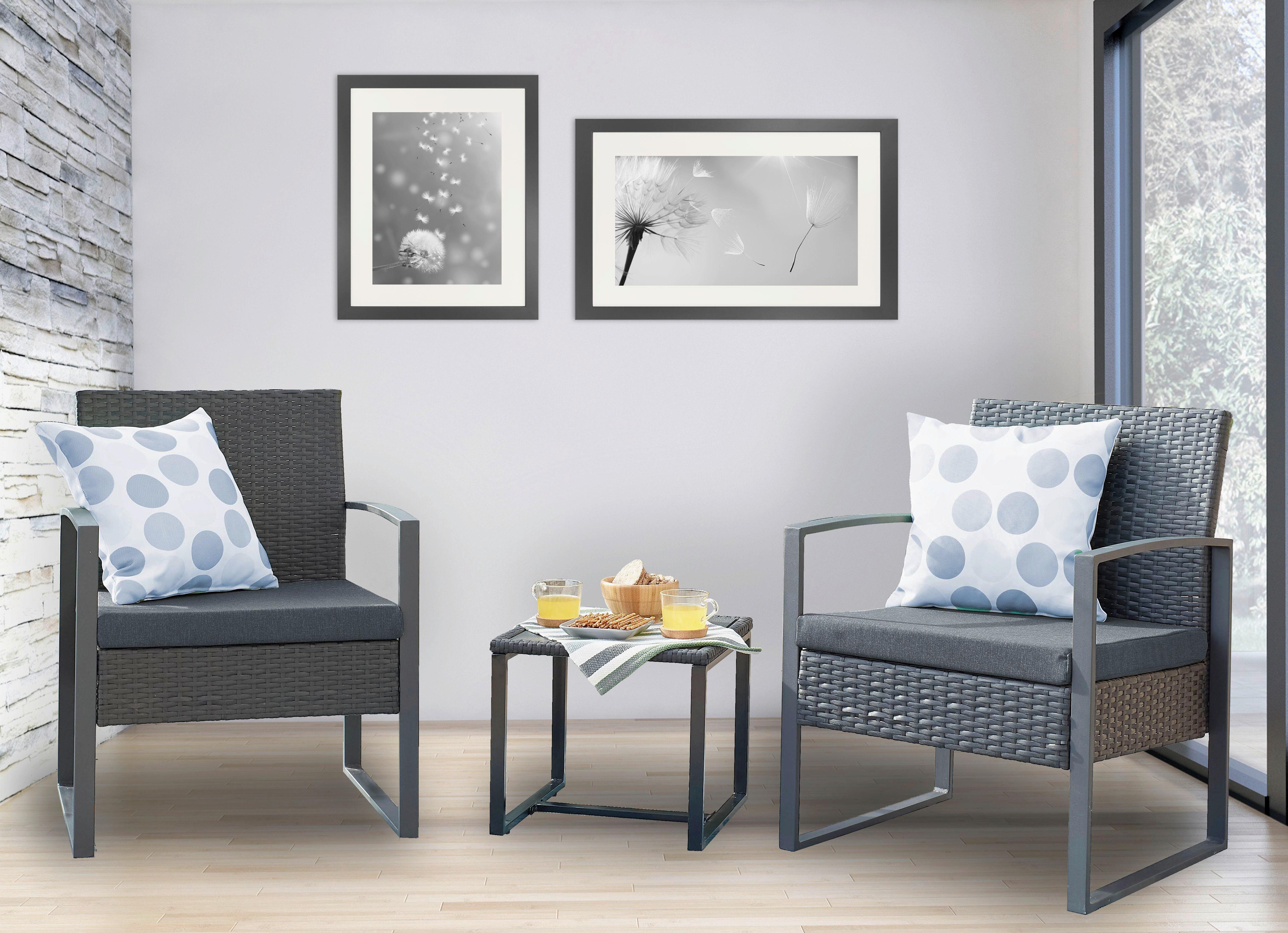 GARTENTISCHGRUPPE Anthrazit/Grau 5-teilig - Anthrazit/Grau, Design, Kunststoff/Metall - MID.YOU