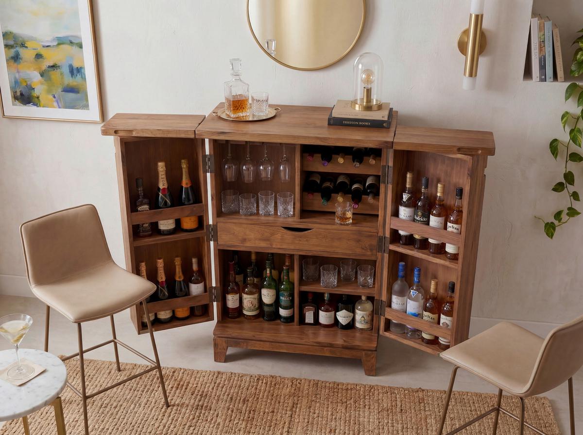 BARSCHRANK Sheeshamfarben B: 65cm - Sheeshamfarben, Design, Holz (65/90/50cm) - MID.YOU