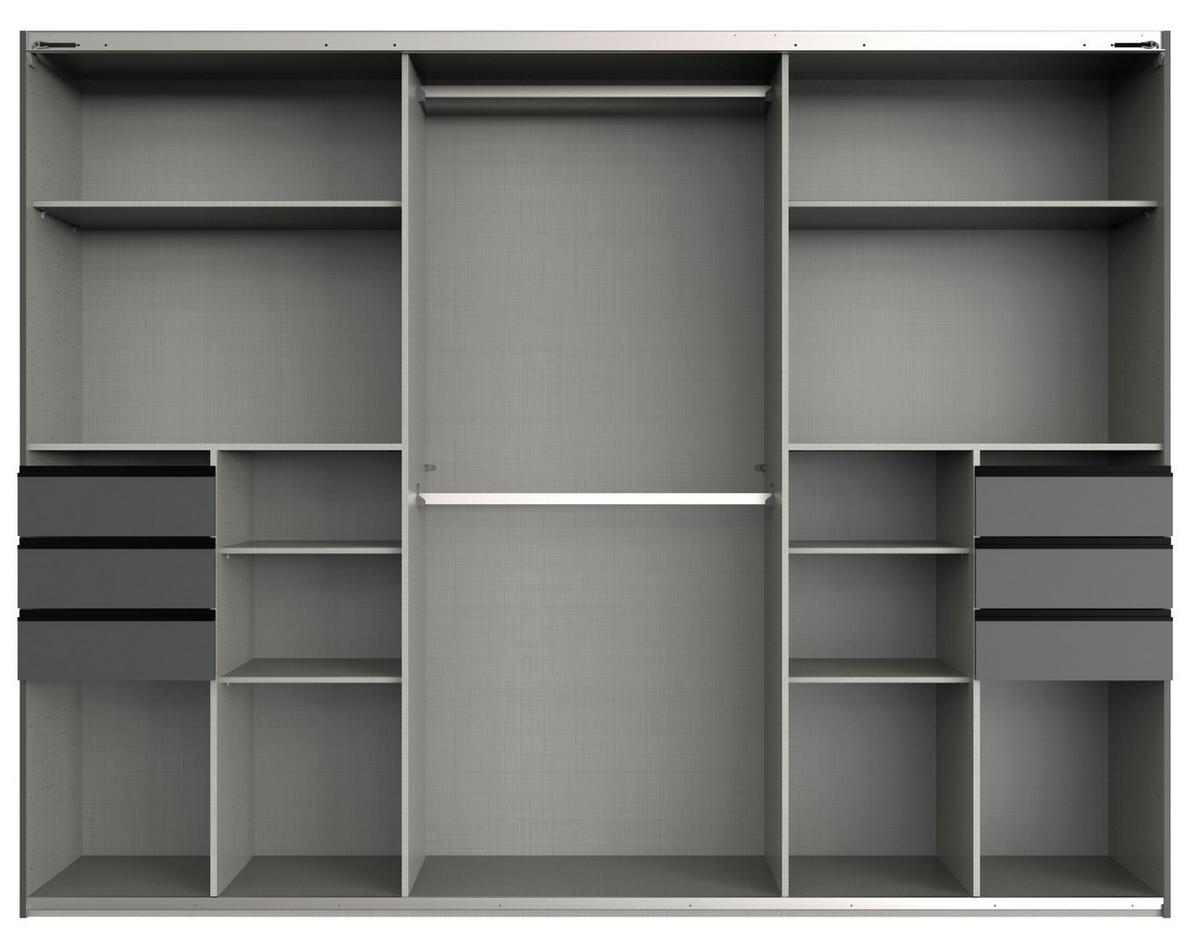 Schwebetürenschrank Saigon Beige/greige B: 270 Cm - Greige/Beige, MODERN, Glas/Holzwerkstoff (270/208/64cm) - MID.YOU