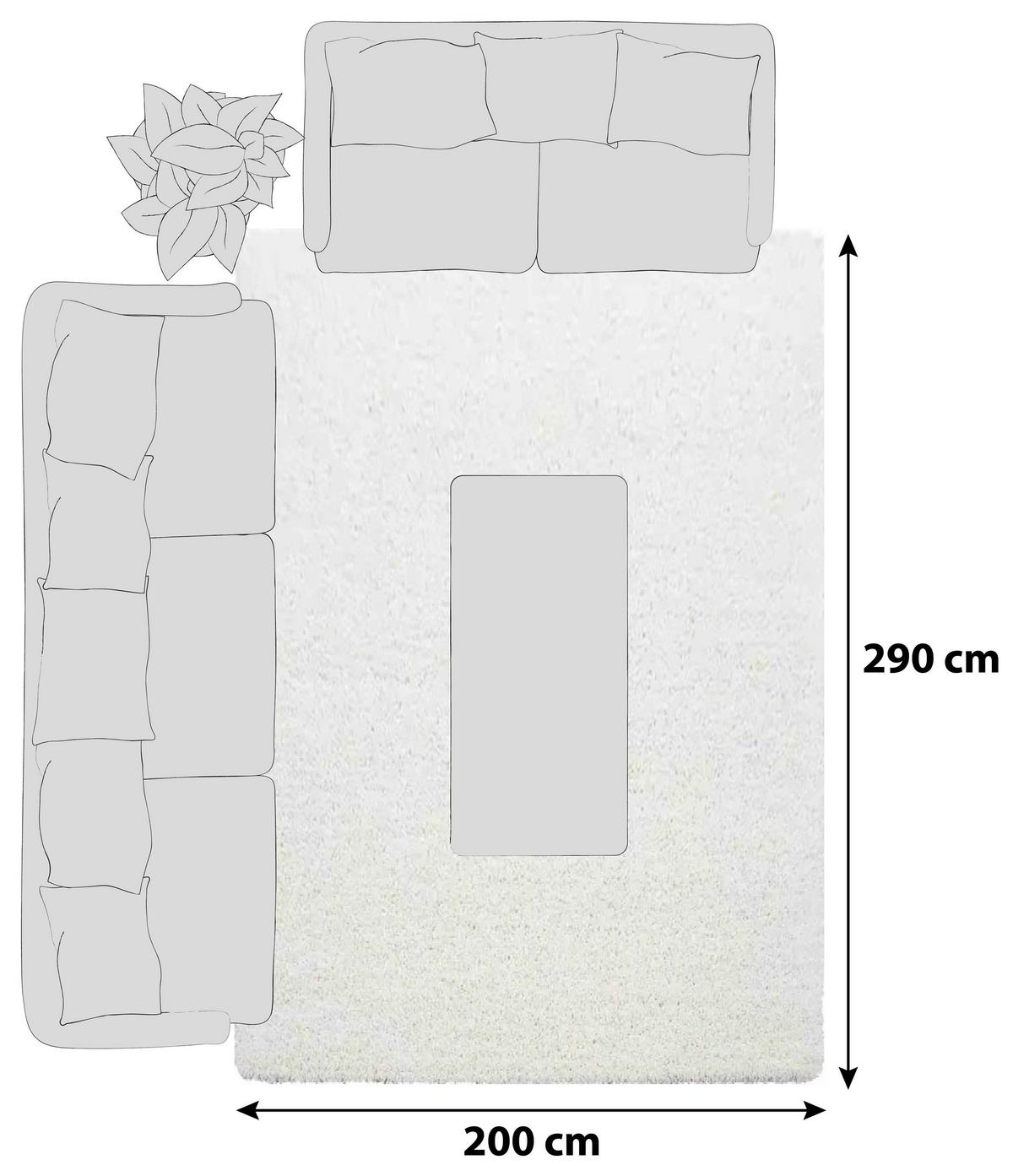 Koberec s vysokým vlasem 200x290 cm, krémový - krémová, Basics, textil (200/290cm) - Novel