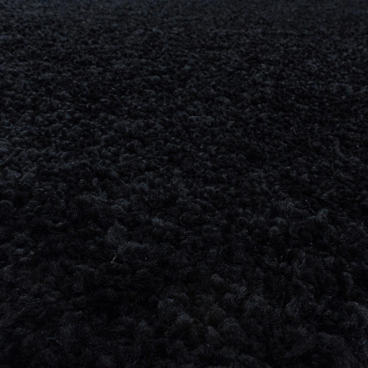 Hochflortepich Schwarz Sydney 60x110 cm - Schwarz, Basics, Textil (60/110cm)
