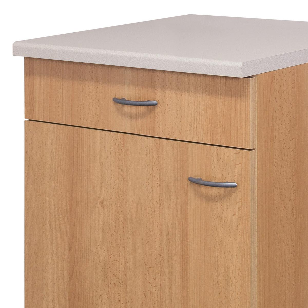 Spodná kuchynská skrinka NANO US 60 - farba buka/farba ušľachtilej ocele, Modern, kompozitné drevo/plast (60/85/57cm) - MID.YOU