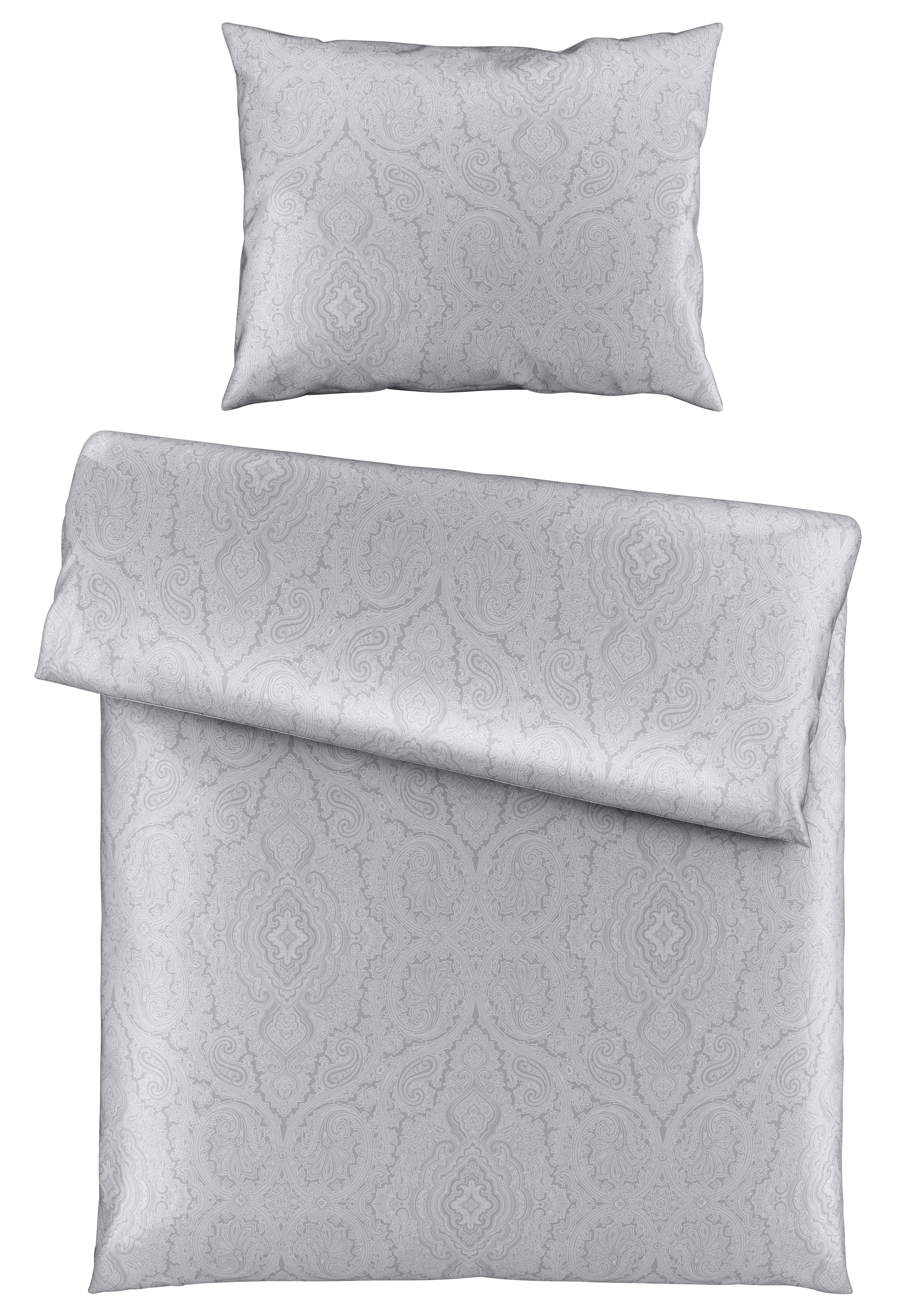 Renforcé-Bettwäsche 140x200 cm Leona Silberfarben Ornamente - Silberfarben, ROMANTIK / LANDHAUS, Textil (140/200cm) - James Wood