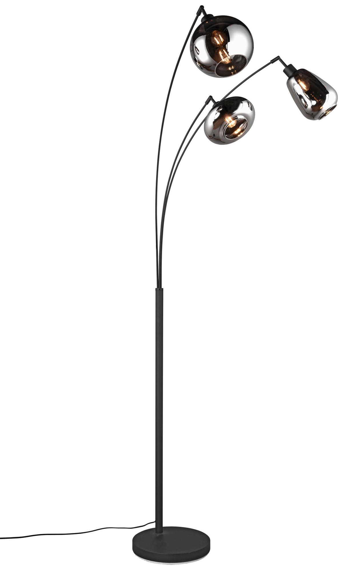 Stehleuchte 417000332 Lumina - Chromfarben/Schwarz, KONVENTIONELL, Glas/Metall (200/30/71cm) - Trio Leuchten