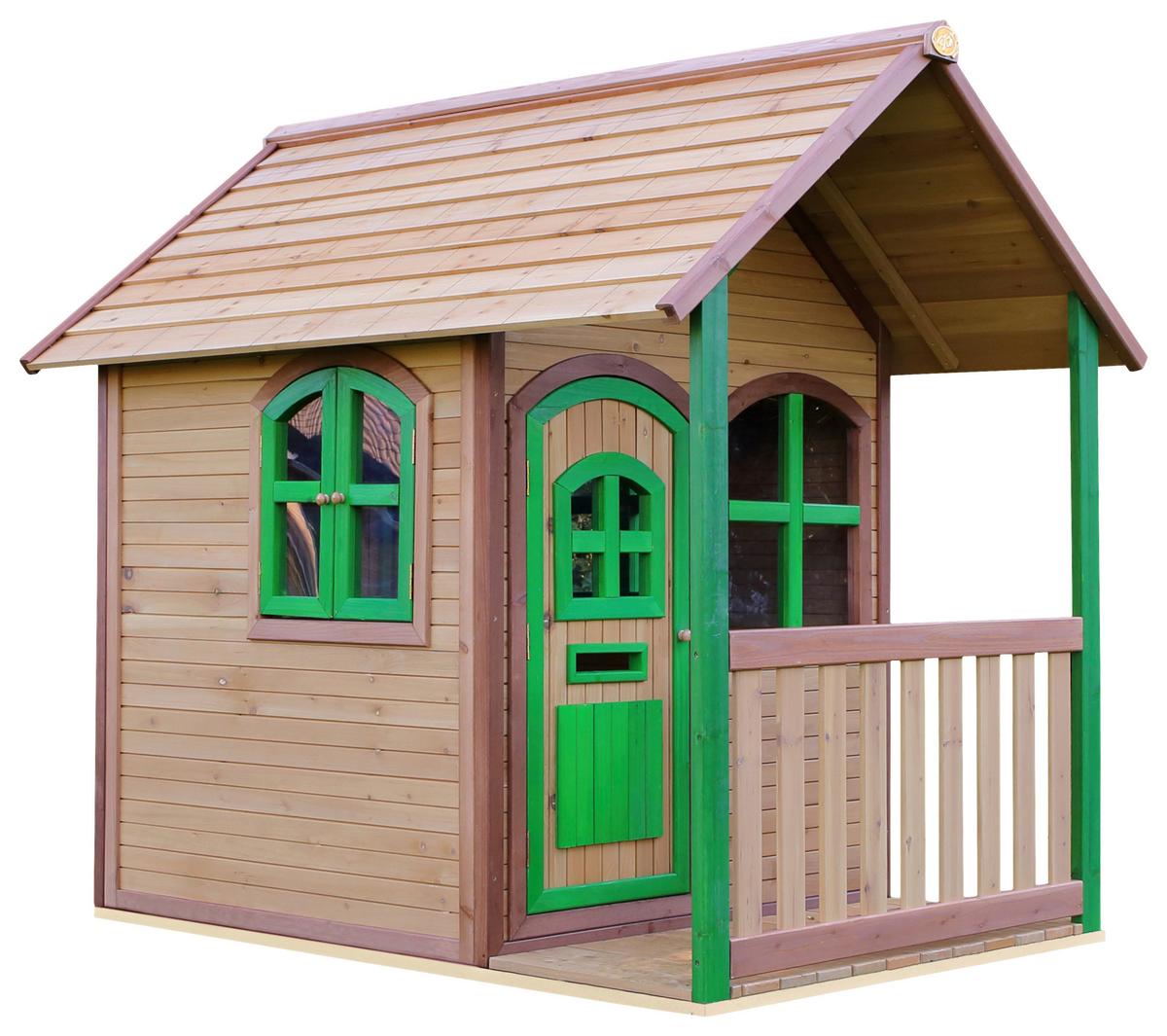 Spielhaus Alex Braun/Grün B: 137 cm - Braun/Grün, KONVENTIONELL, Holz (137/178/191cm)