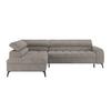 Ecksofa Volf Links New Grau, S: 203x261 cm - Greige/Schwarz, Trend, Kunststoff/Textil (203/261cm)