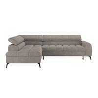 Ecksofa Volf Links New Grau, S: 203x261 Cm - Schwarz/Grau, Trend, Kunststoff/Textil (203/261cm)