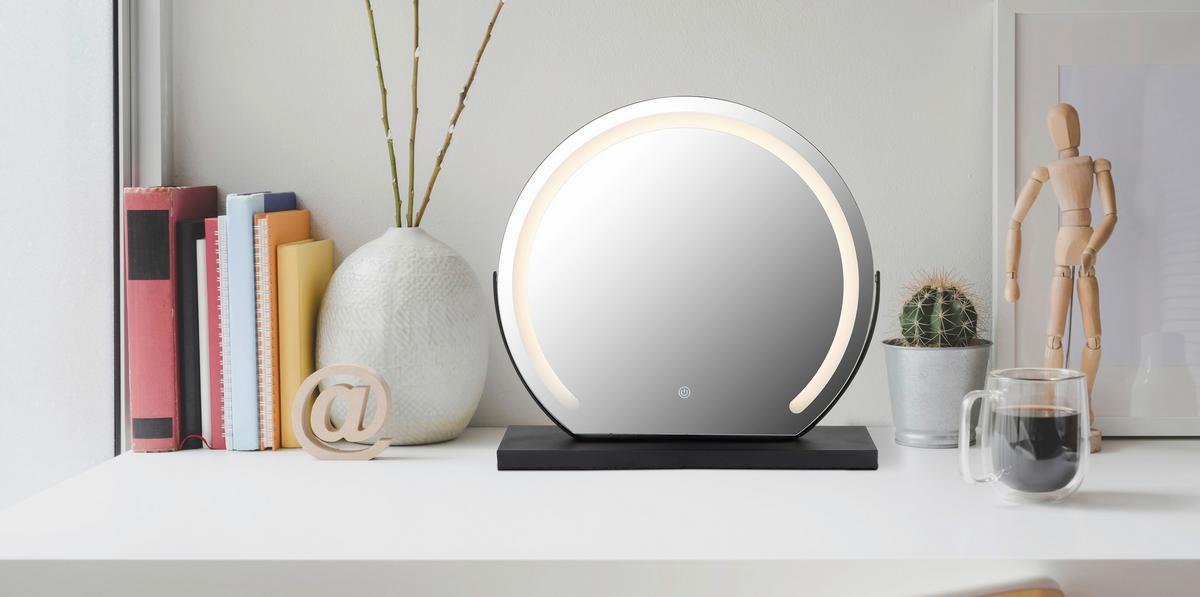 KOUPELNOVÉ ZRCADLO LUXOR - Basics, kov/plast (52/48,5/12cm) - Globo