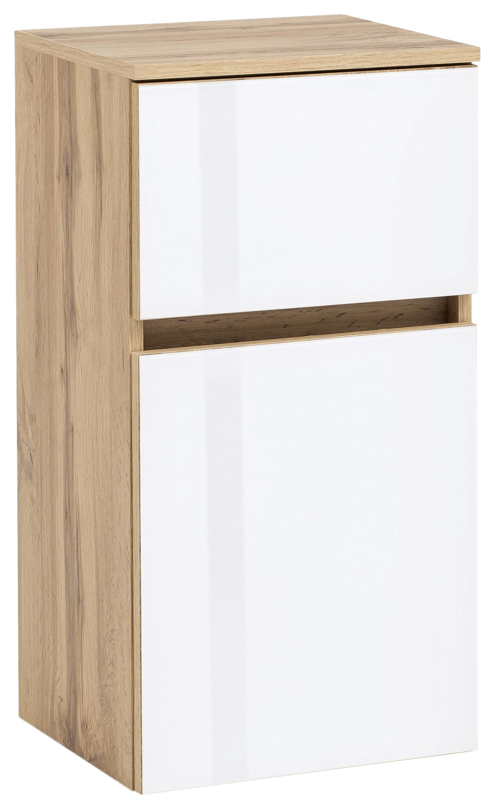 Badmöbel-Set 6-Teilig inkl. LED Helsinki, Weiß/Eiche - Eichefarben/Weiß, KONVENTIONELL, Glas/Holzwerkstoff (160cm) - Held