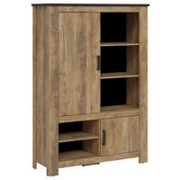 Kommode Rapallo Kastanie B: 114 cm - Kastanienfarben/Schwarz, MODERN, Holzwerkstoff (114/162,3/38,5cm)