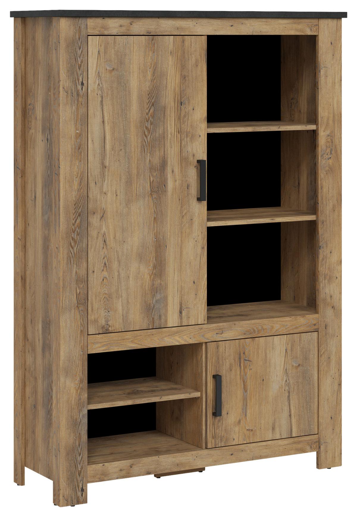 Kommode Rapallo Kastanie B: 114 cm - Kastanienfarben/Schwarz, MODERN, Holzwerkstoff (114/162,3/38,5cm)