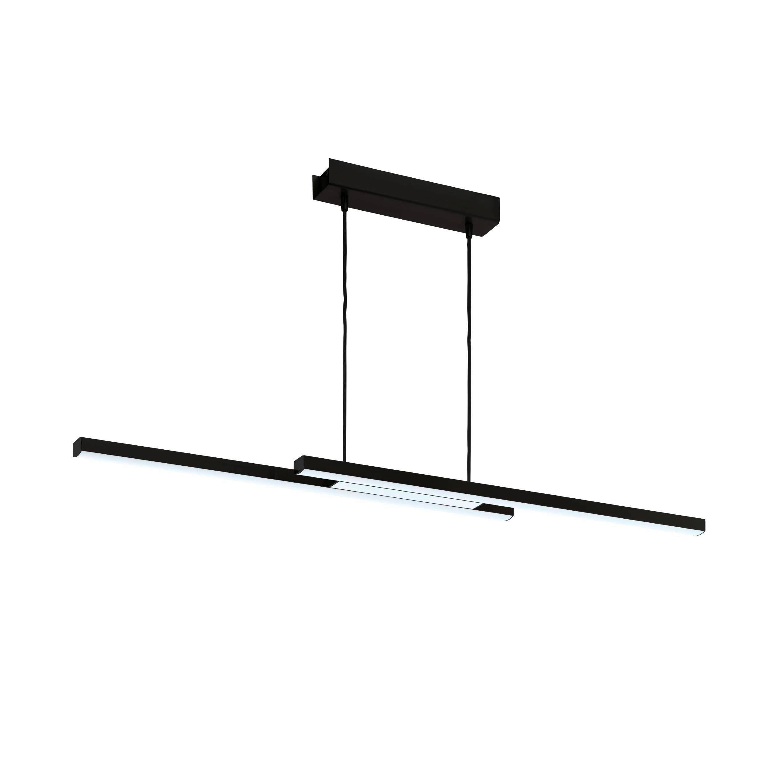 LED-Hängeleuchte Fraioli-Z H: 120 cm 2-Flammig - Schwarz/Weiß, Design, Kunststoff/Metall (105,5/10/120cm) - Eglo