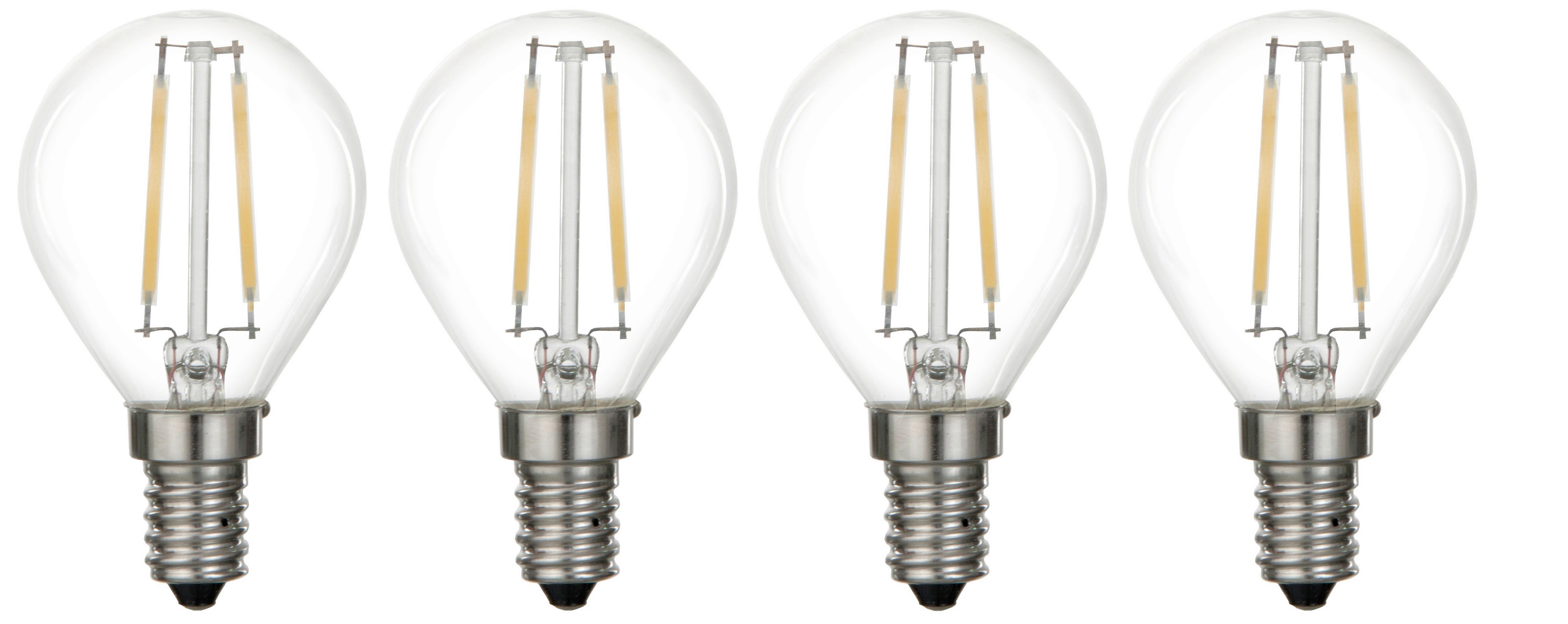 Led žárovka Multi, 3,8W, 4ks v balení - čiré, kov/sklo (4,5/7,6cm) - Modern Living