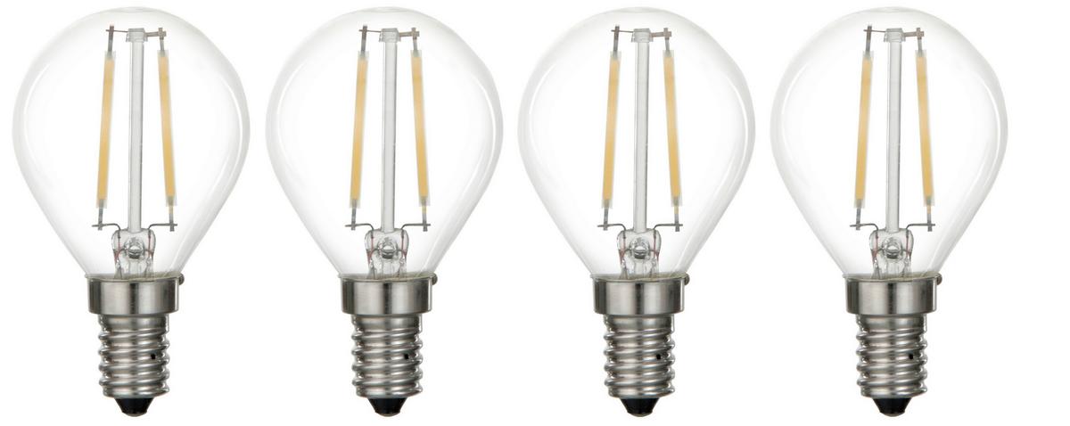 Led žárovka Multi, 3,8W, 4ks v balení - čiré, kov/sklo (4,5/7,6cm) - Modern Living