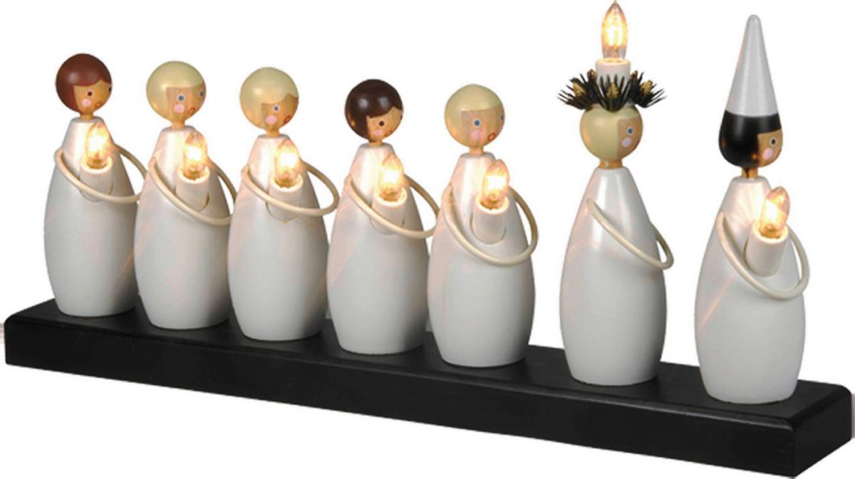 LED-Kerze 652-80 Kerzenständer - Schwarz/Weiß, Basics, Holz (48/7/22cm) - Eglo