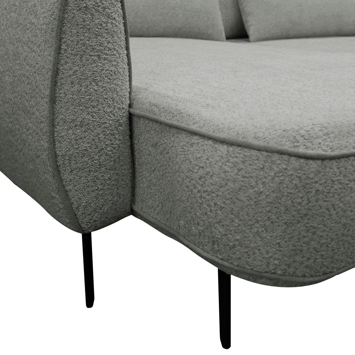 Ecksofa Abriamo Grau 204x273 cm - Creme/Schwarz, Design, Textil (204/273cm) - MID.YOU