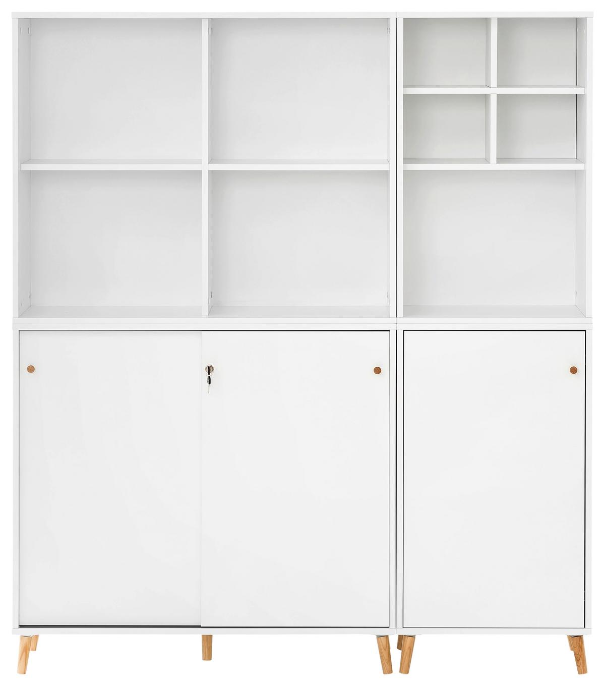 Aktenschrank Set Us1000+us510+regal - Weiß, MODERN, Holzwerkstoff (101,05/174,2/41cm) - MID.YOU