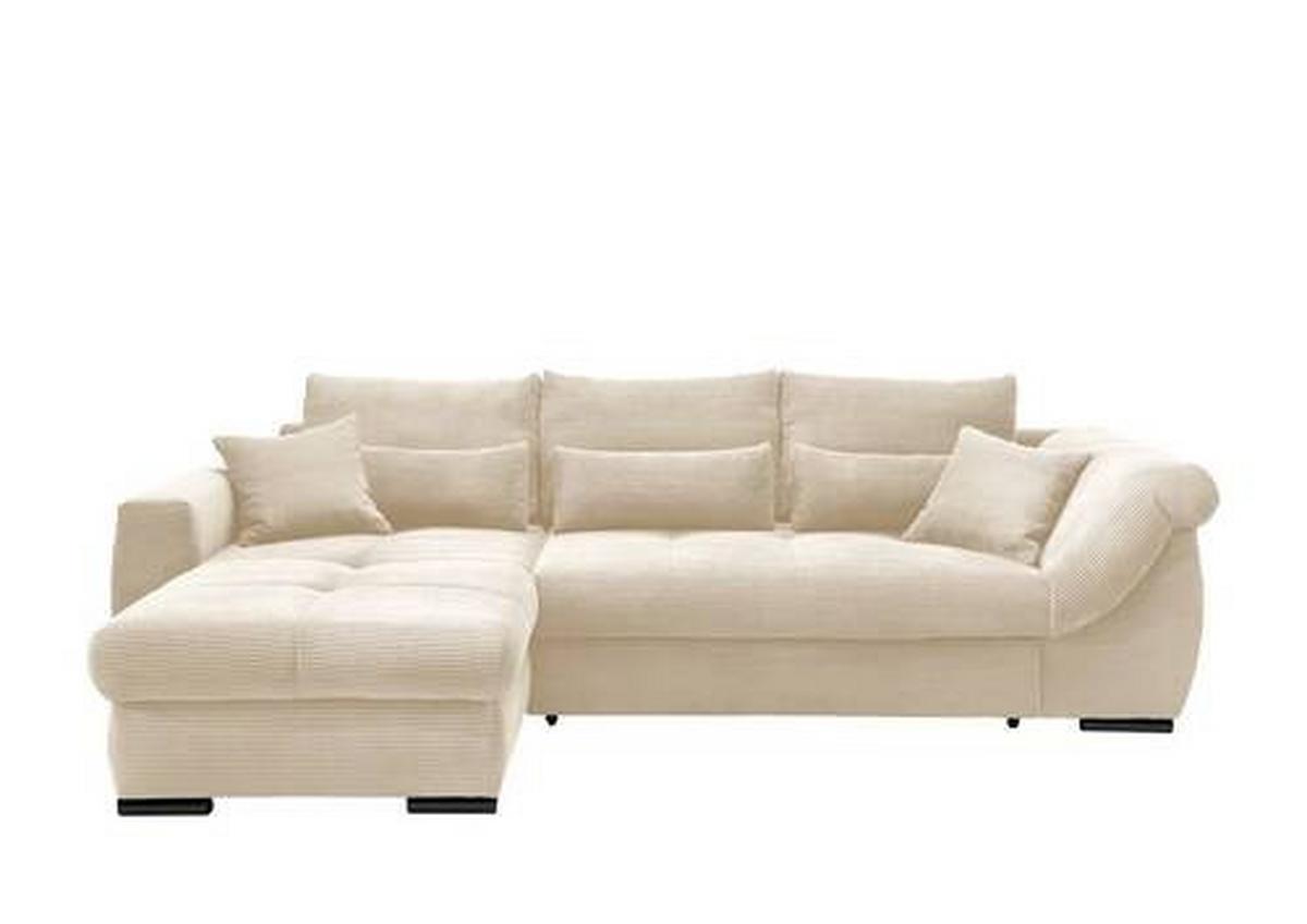 Ecksofa Federico Beige S: 188/302 cm - Beige/Schwarz, MODERN, Holz/Textil (188/302cm) - MID.YOU