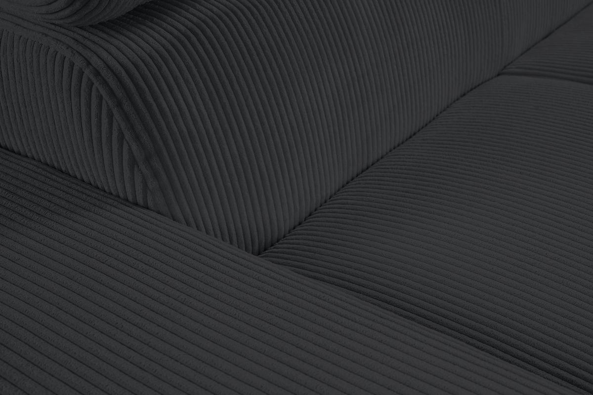 Sofa Lars Dunkelgrau, Lf: 146x240 Cm - Chromfarben/Anthrazit, Design, Textil (268/189cm) - Livetastic