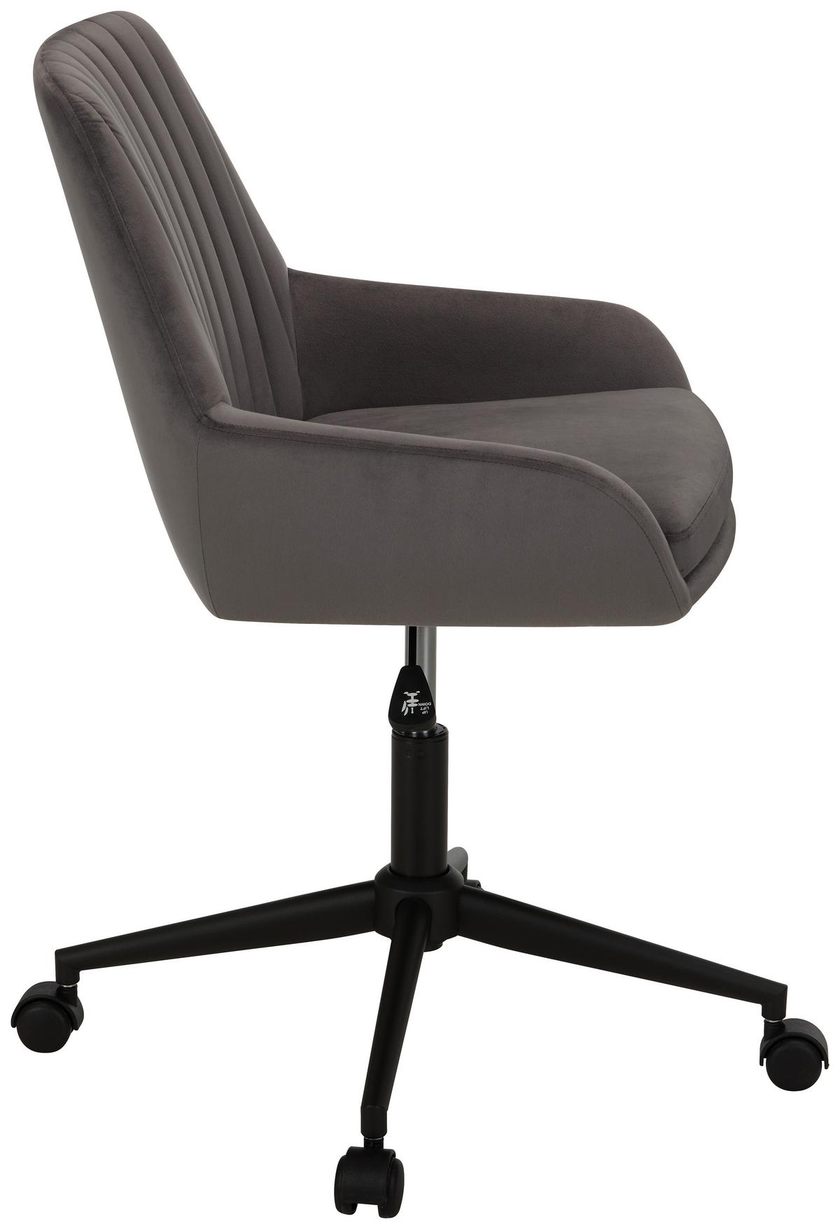 Kancelářska židle CHILLY - šedá/černá, Moderní, kov/textil (60/82,5-92/60cm) - Mömax