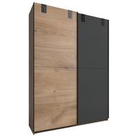 Schwebetürenschrank B: 135 Cm Cardiff, Eiche Dekor/graphit - Eichefarben/Graphitfarben, Basics, Holzwerkstoff (135/198/64cm) - MID.YOU