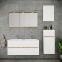 Fürdőszobabútor Cosila - méztölgy színű/fehér, Trend, faalapú anyag/kerámia (152cm) - MID.YOU