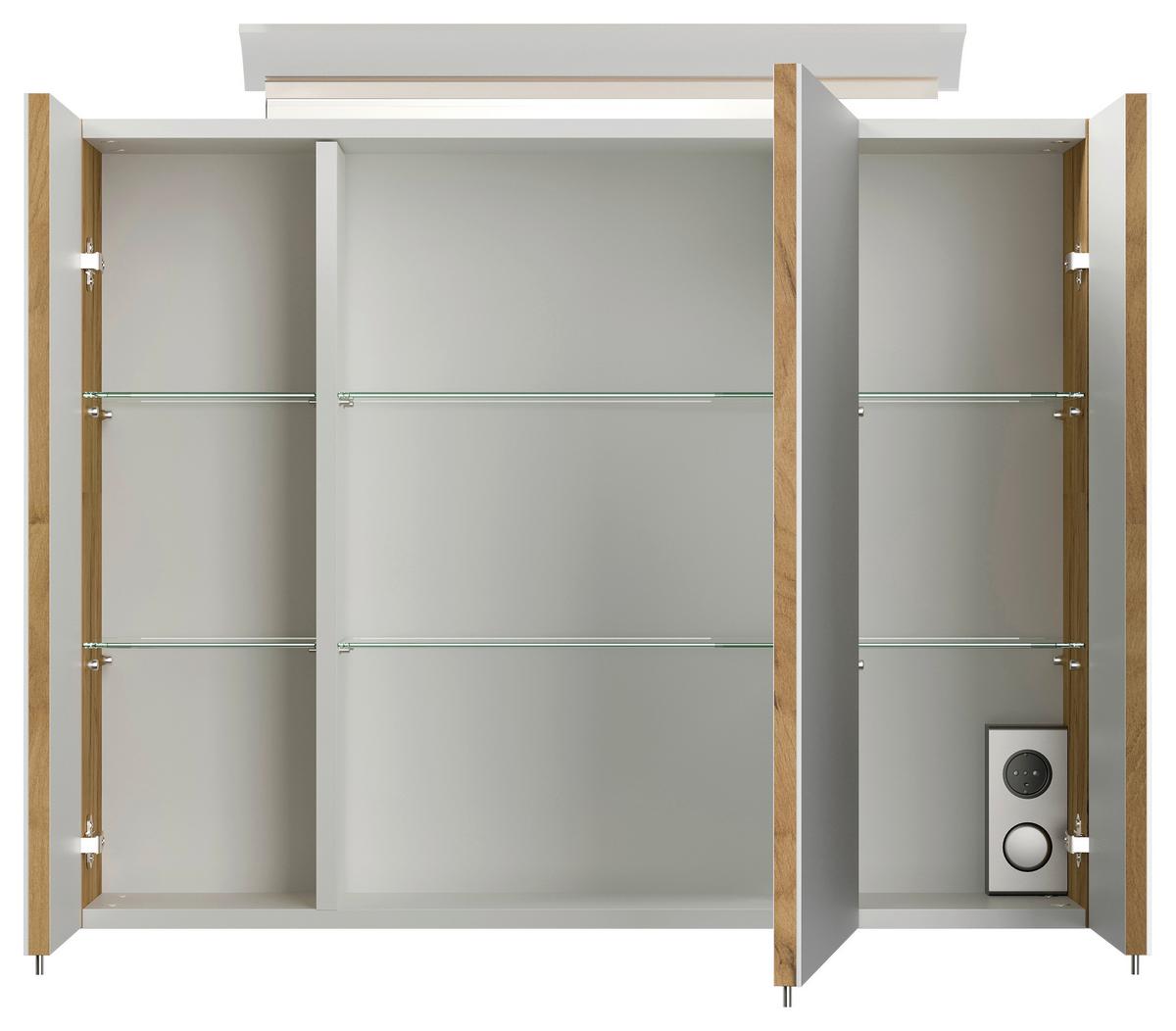 BADEZIMMER Limes, Eichefarben B: 80 cm - Eichefarben/Weiß, Basics, Keramik/Holzwerkstoff (80cm) - MID.YOU