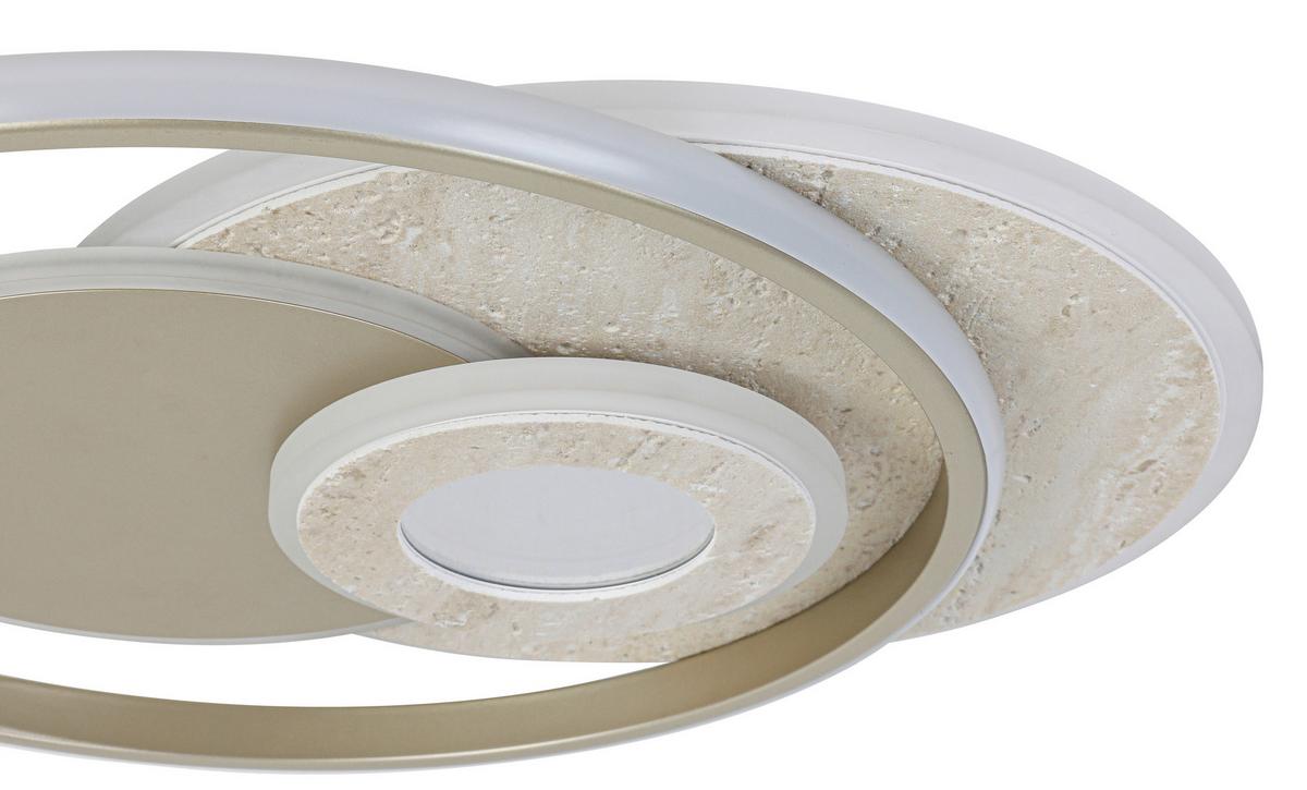 LED-Deckenleuchte Cara - Sandfarben/Champagner, Basics, Kunststoff/Metall (42/51/6,5cm) - Luca Bessoni