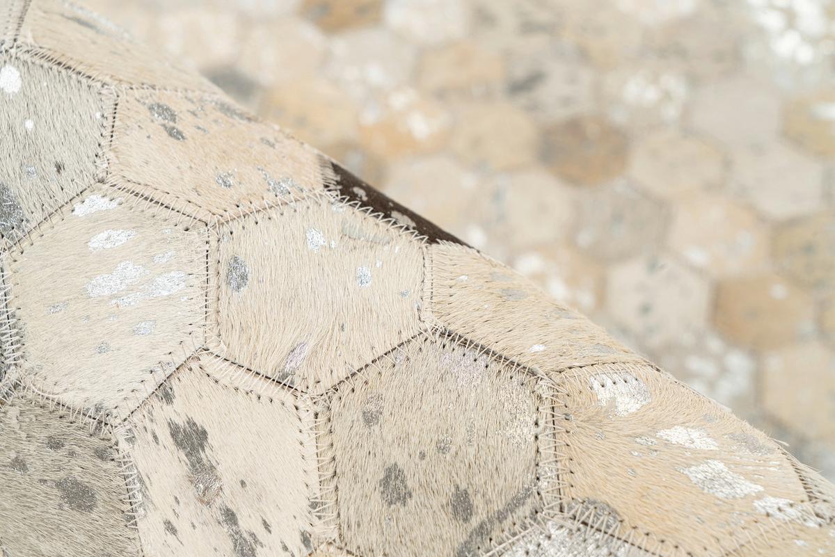 Lederteppich Ravi 400 - Silberfarben/Grau, KONVENTIONELL, Leder (120/170cm)