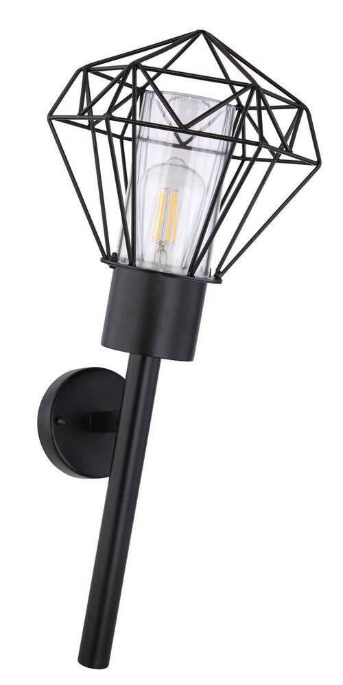 Vonkajšie svietidlo Horace čierna,  max. 15 Watt - číra/čierna, Basics, kov/plast (22,5/28,5/28,5cm)