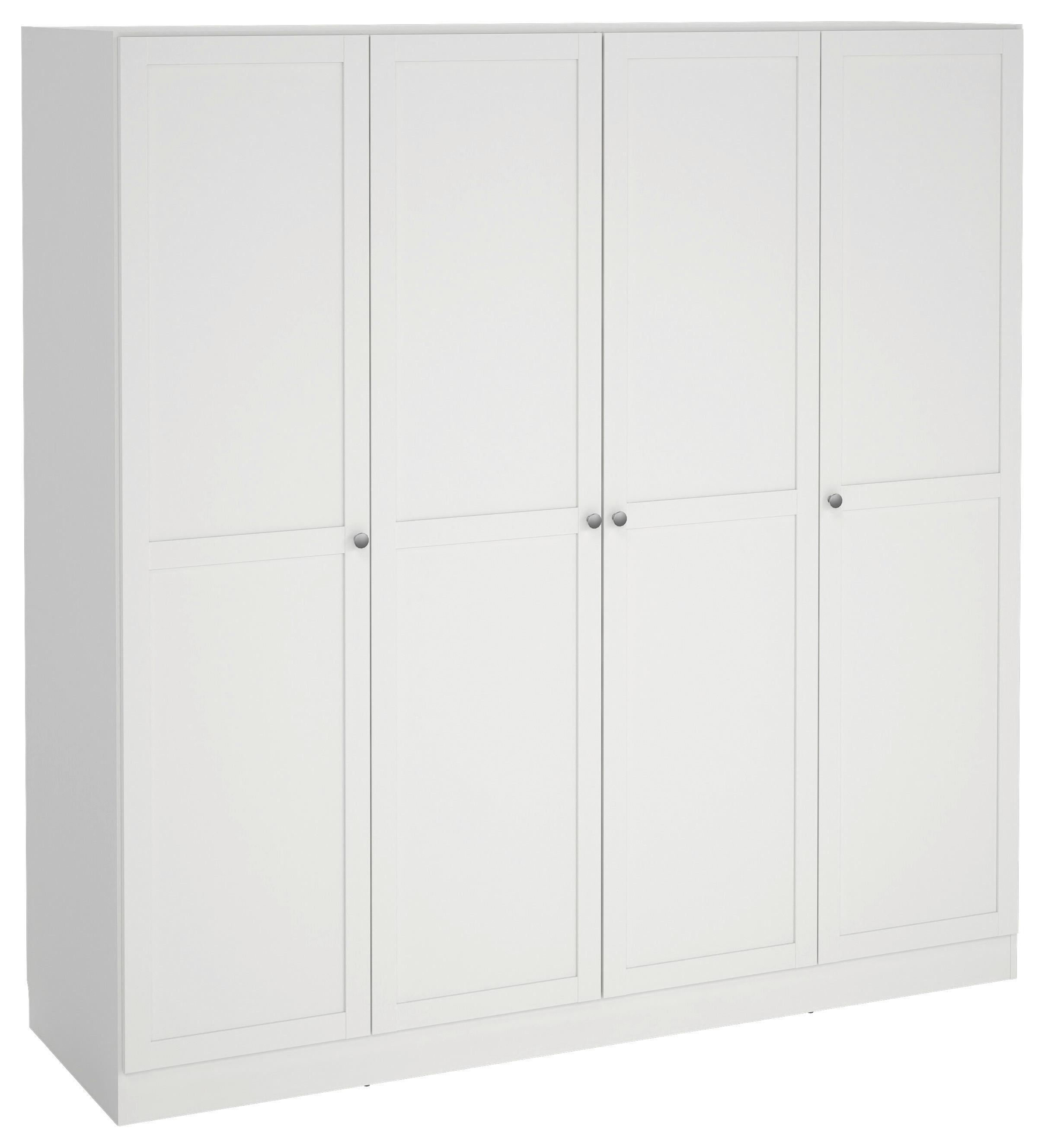 Drehtürenschrank 195,5 cm Billund, Weiß - Weiß, MODERN, Holzwerkstoff (195,5/200/61,7cm) - P & B