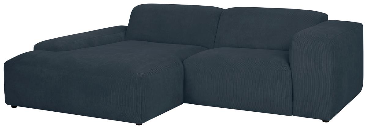 Ecksofa Hannah Blau 170x252 Cm - Blau/Schwarz, Design, Textil (170/252cm) - MID.YOU