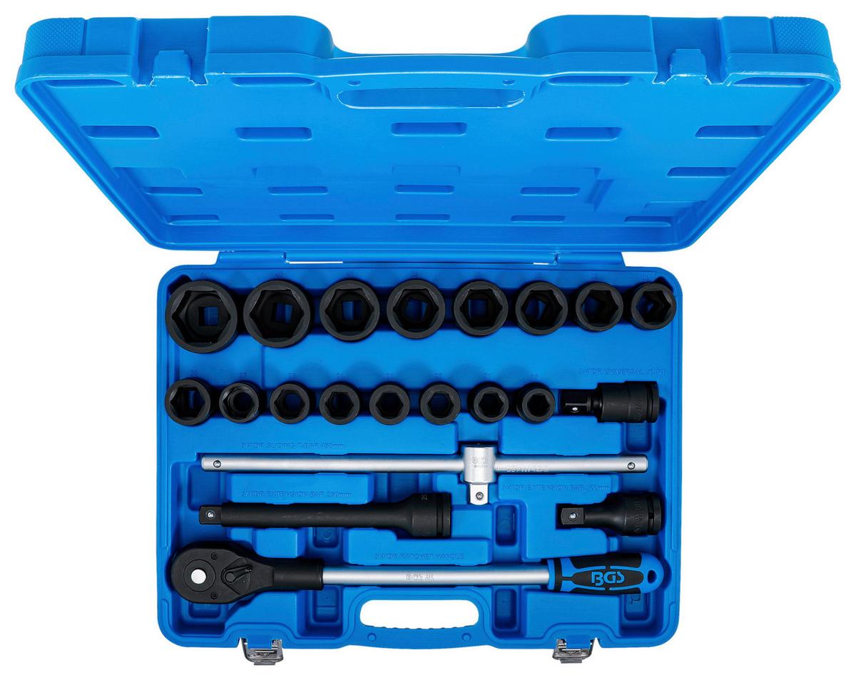 Steckschlüssel-Satz 21-Teilig Blau/Schwarz/Silberfarben - Blau/Silberfarben, Basics (54,2/41/10,8cm)