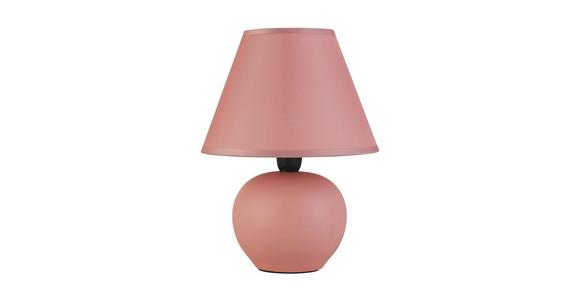 Tischlampe Cindy Rosa mit Schnurschalter - Schwarz/Rosa, ROMANTIK / LANDHAUS, Keramik/Kunststoff (18/24cm) - James Wood