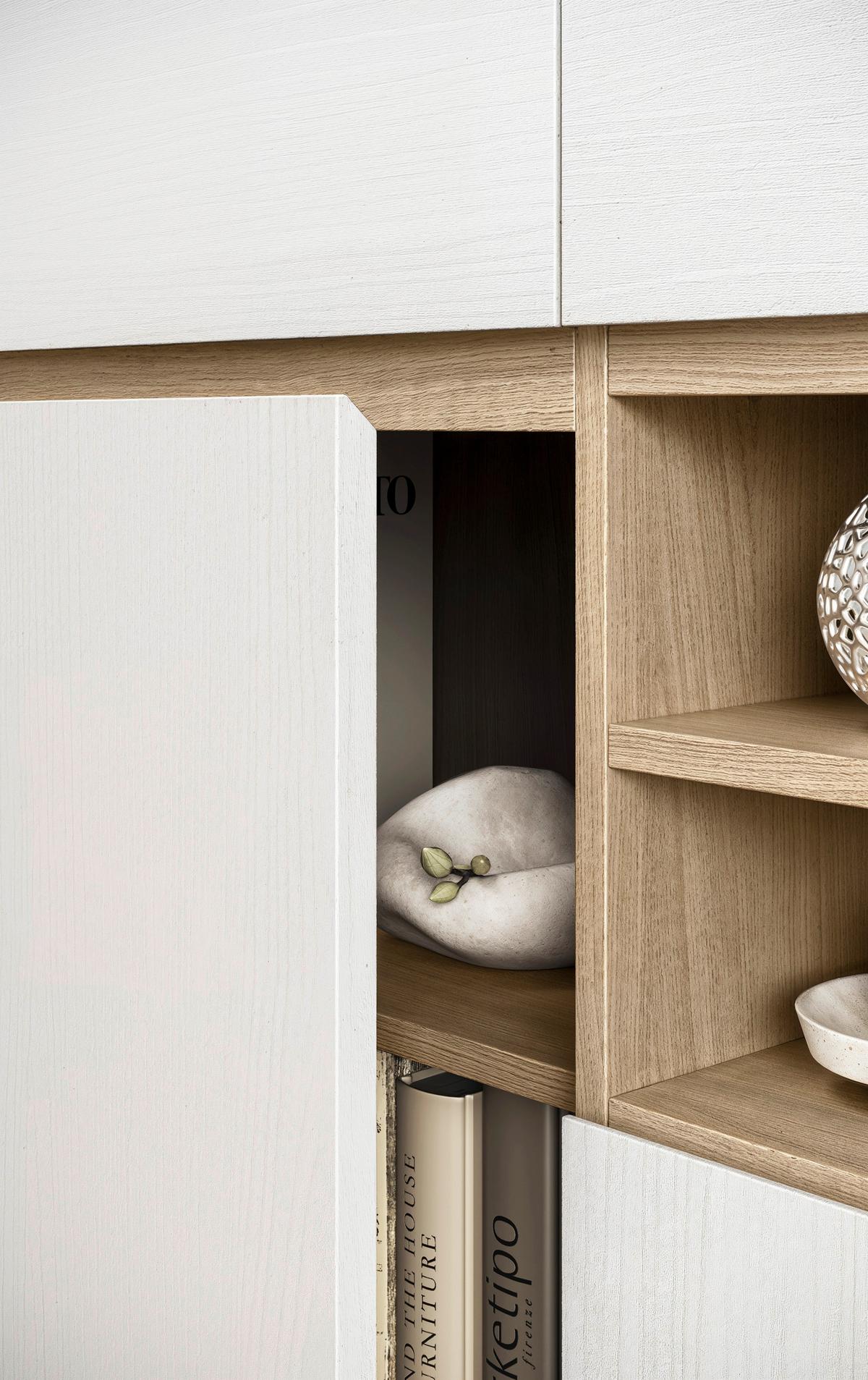 Highboard Stranda Weiß/Eiche B: 111cm - Eichefarben/Weiß, Design, Holzwerkstoff (111/125/39cm) - MID.YOU