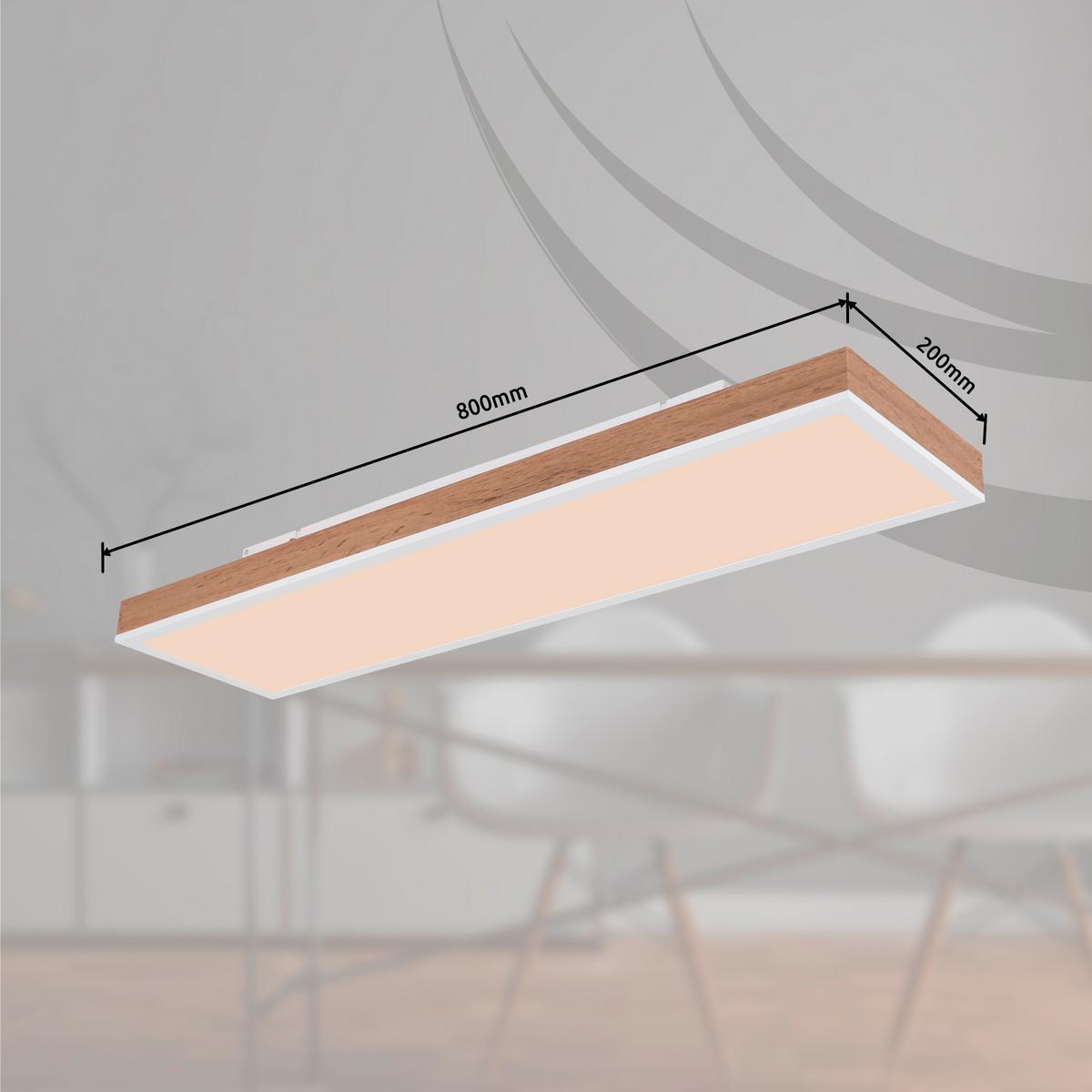 Led-deckenleuchte 416080wwd4-Cct - Dunkelbraun/Opal, Natur, Holzwerkstoff/Kunststoff (80/20/7,8cm) - Globo