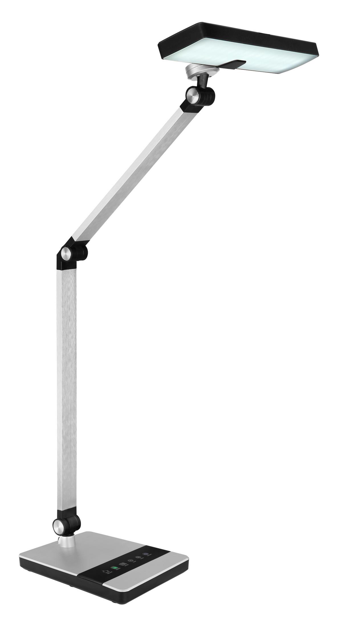 LED-Tischleuchte 58427s - Silberfarben/Schwarz, KONVENTIONELL, Kunststoff/Metall (40/27/82cm) - Globo