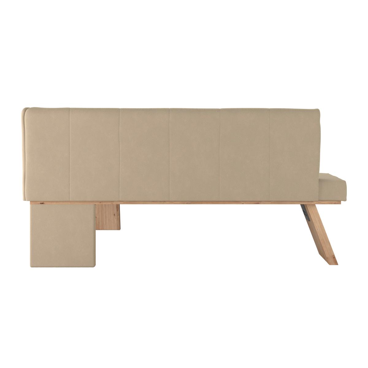 Eckbank Emma Ii Webstoff Beige, B: 185 Cm - Eichefarben/Beige, KONVENTIONELL, Holzwerkstoff/Textil (185/150cm)