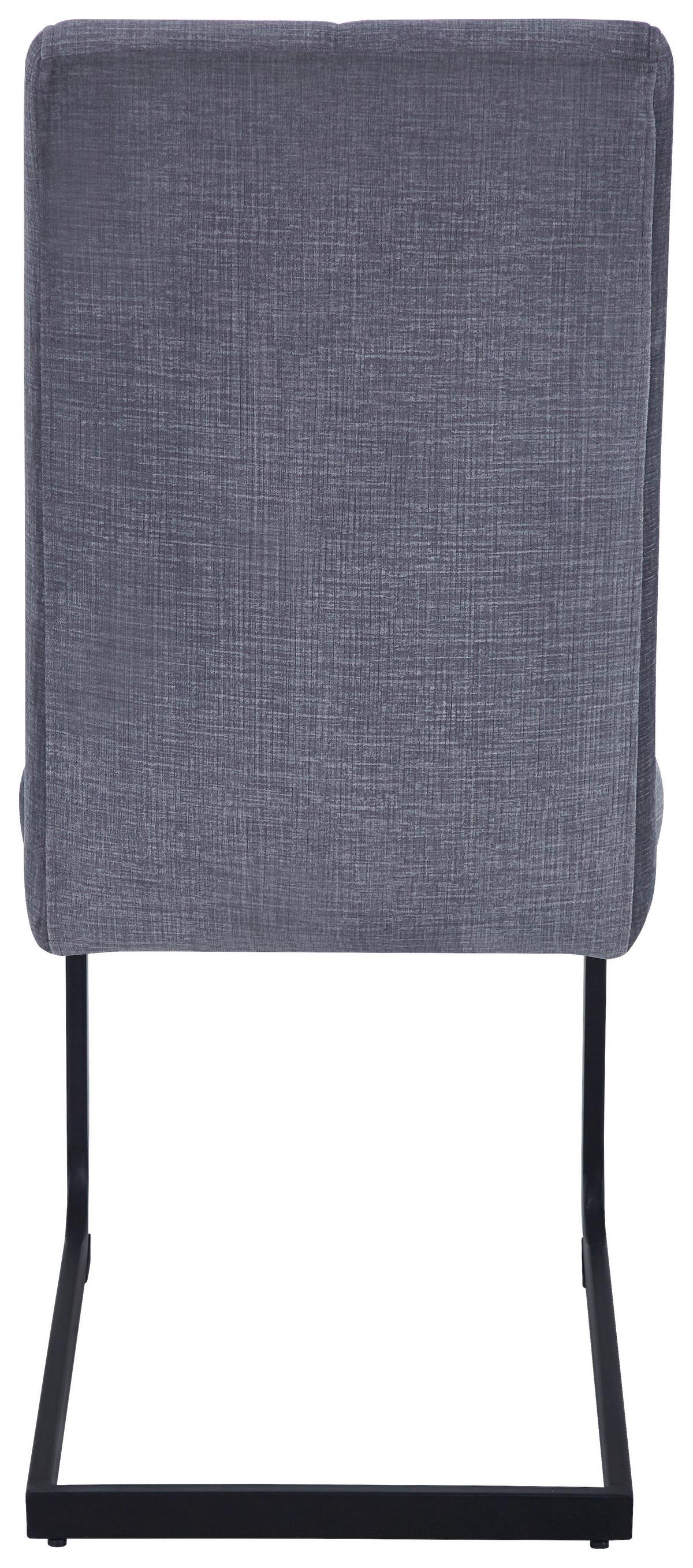 Schwingstuhl Tilos Samt Dunkelgrau, B: 41 cm - Dunkelgrau/Schwarz, KONVENTIONELL, Textil/Metall (41/98/55cm) - MID.YOU