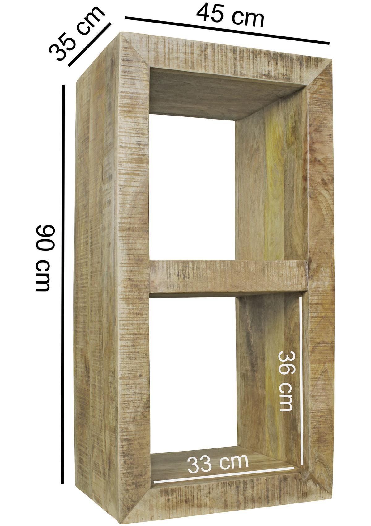 Regál Rustica masív - hnědá, Design, dřevo (45/90/35cm) - MID.YOU