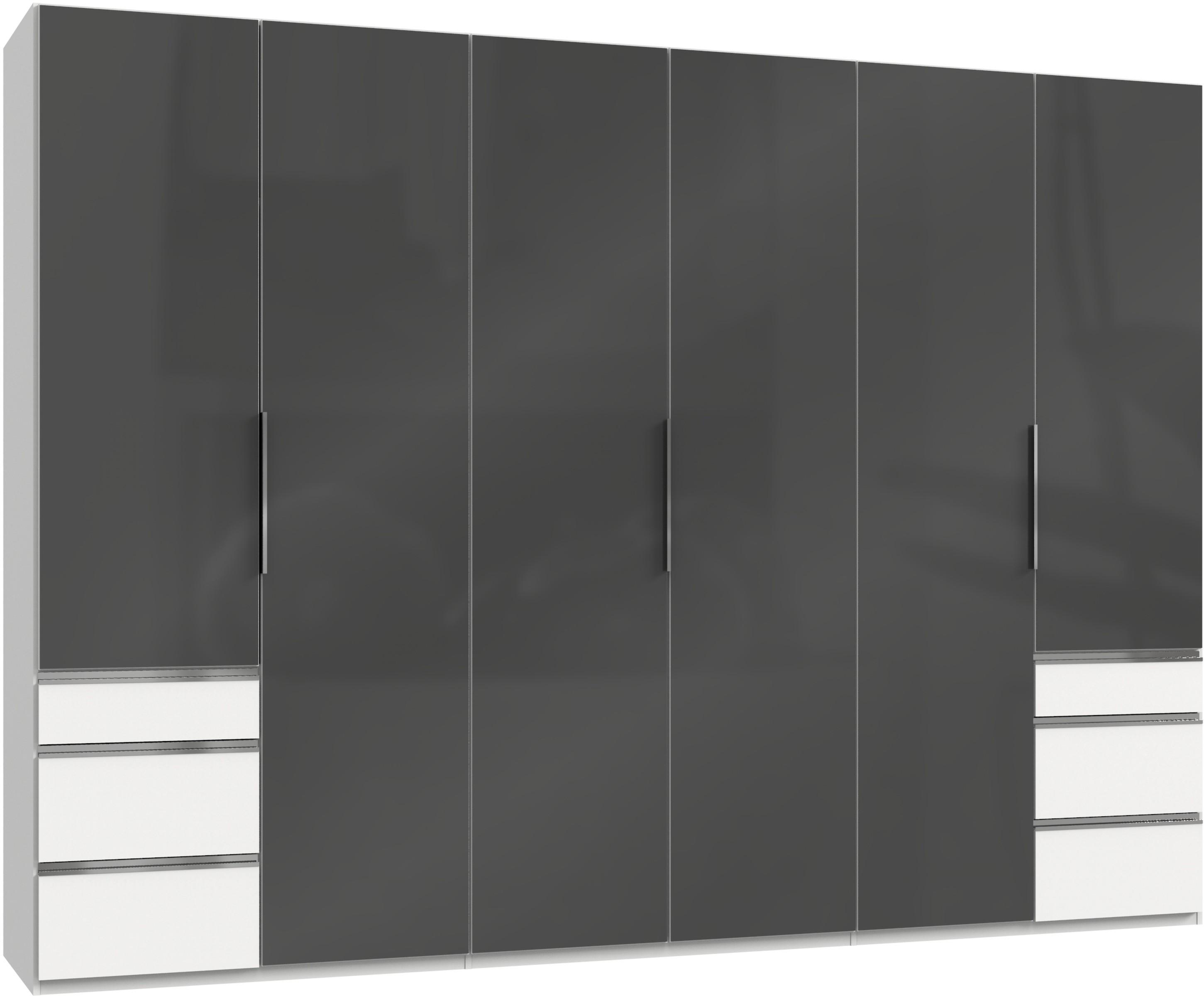 Drehtürenschrank 300cm Level, Grau/weiß - Weiß/Grau, MODERN, Glas/Holzwerkstoff (300/216/58cm) - MID.YOU