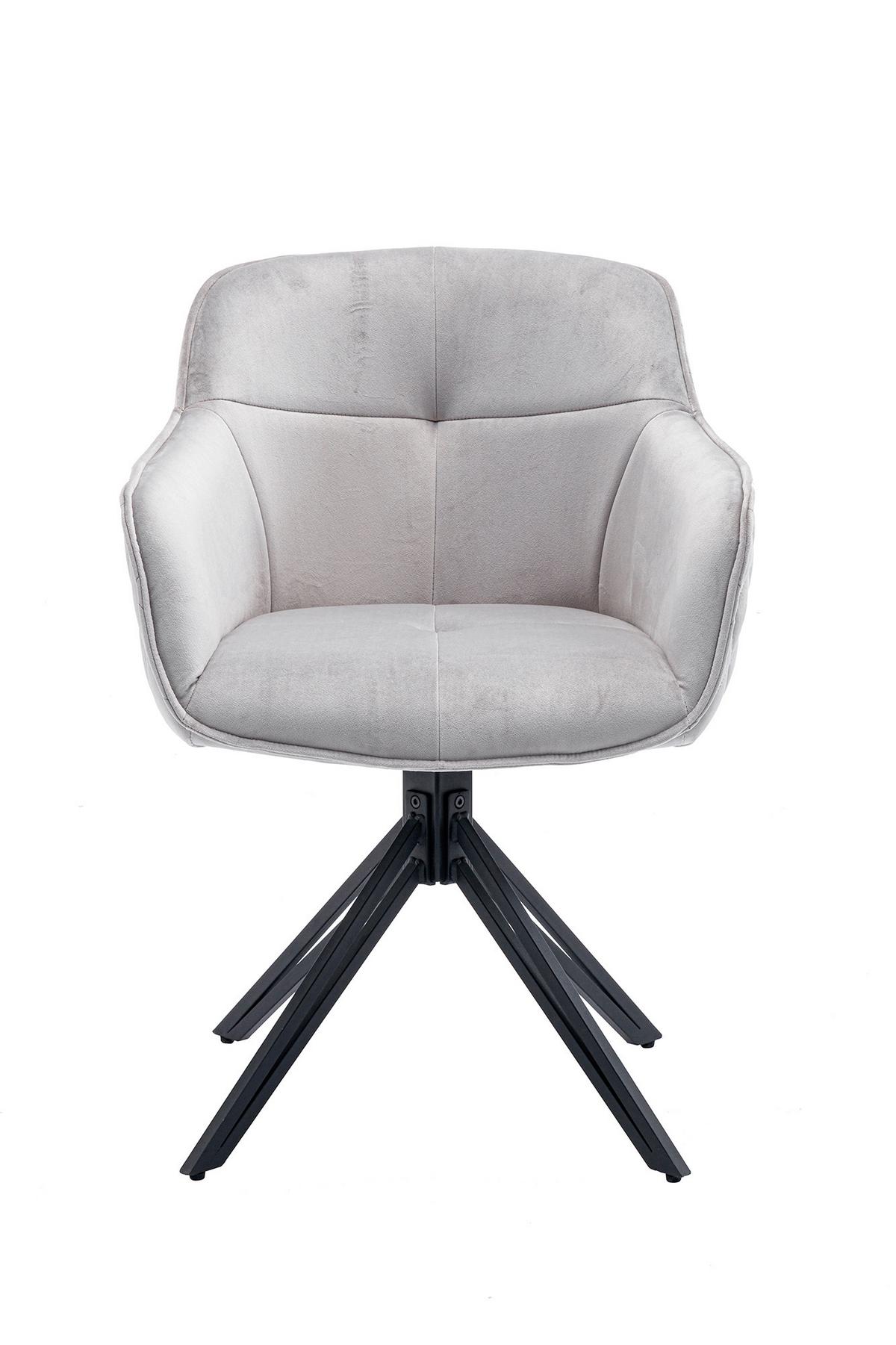 Armlehnstuhl Hellgrau B: 59 Cm - Hellgrau/Schwarz, MODERN, Textil/Metall (59/83/60cm) - Livetastic