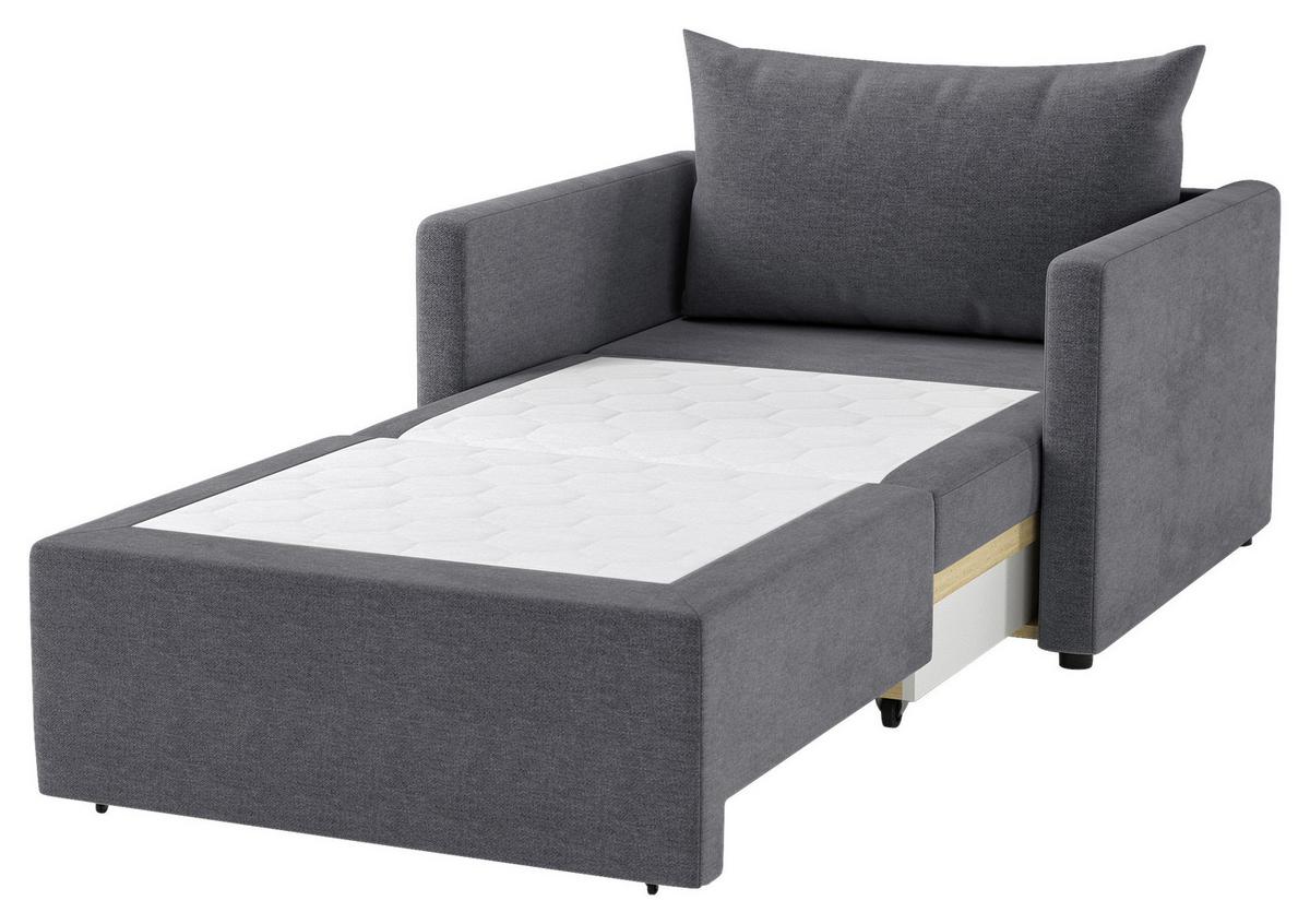 Schlafsessel Cologne Dunkelgrau B: 92cm - Dunkelgrau/Schwarz, Design, Textil (92/89/103cm) - MID.YOU